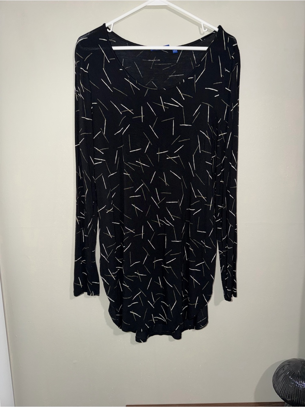 Apt. 9 Black Abstract Print Long Sleeve Tunic / Mini Dress – Size M